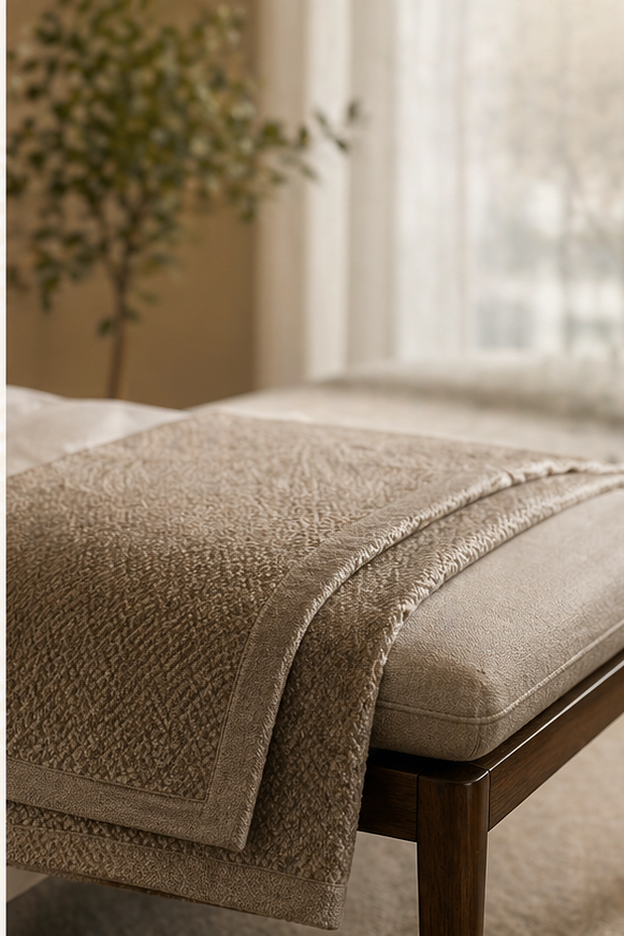 Bed runner and room textile accent detail